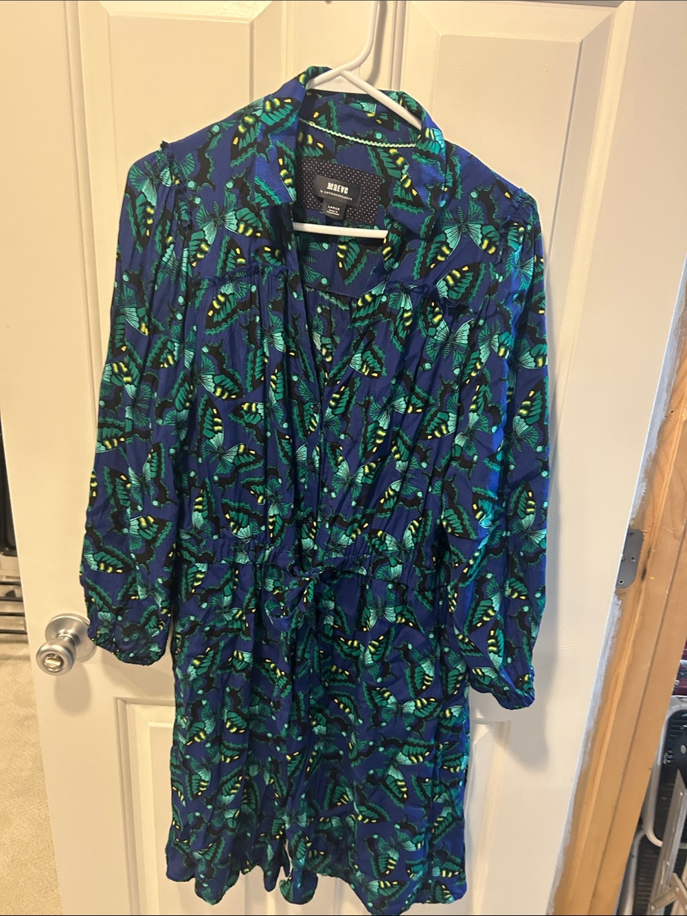 Anthropologie Maeve Pippa butterfly Shirtdress Large